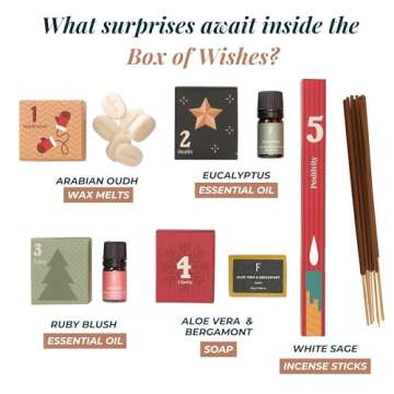 Folkulture Christmas Advent Calendar 2024, 12 Days of Christmas Gifts for Women, Incense Sticks, Essential Oil, Candle, Wax Melt, Room Spray | Unique Self Care or Wellness Gift Set for Adult Men Girl