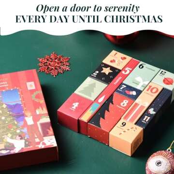 Folkulture Christmas Advent Calendar 2024, 12 Days of Christmas Gifts for Women, Incense Sticks, Essential Oil, Candle, Wax Melt, Room Spray | Unique Self Care or Wellness Gift Set for Adult Men Girl