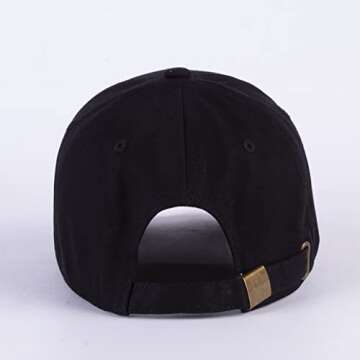 LANGZHEN Baseball Dad Cap 100% Cotton Fits Men Women Classic Adjustable Plain Hat(Structured-Black)