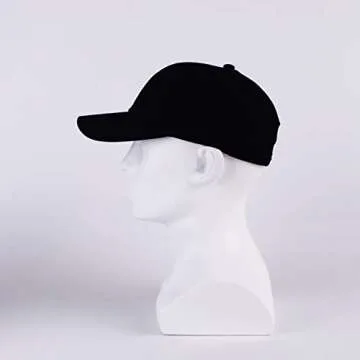 LANGZHEN Baseball Dad Cap 100% Cotton Fits Men Women Classic Adjustable Plain Hat(Structured-Black)