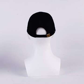 LANGZHEN Baseball Dad Cap 100% Cotton Fits Men Women Classic Adjustable Plain Hat(Structured-Black)