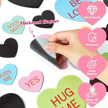 MALLMALL6 48Pcs Valentine's Day Fridge Magnets Valentines Refrigerator Decor Sweet Heart Magnetic St...
