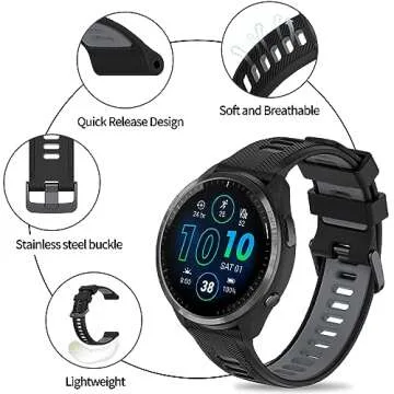 Soft Silicone Replacement Band for Garmin Forerunner 945/935 Watch