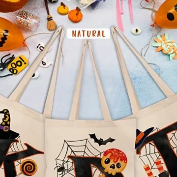 Halloween Initial Tote Bags for Kids and Adults - Reusable