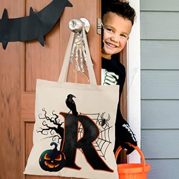 Halloween Initial Tote Bags for Kids and Adults - Reusable
