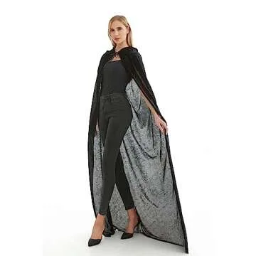 SZCXTOP Velvet Hooded Cloak for Halloween & Cosplay