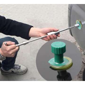 Hyamass 30Pcs 15mm Car Body Paintless Dent Removal Kit Puller Tabs Suction Cup Glue Tabs Auto Dent P...