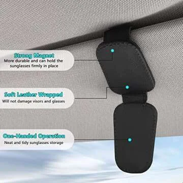 Magnetic Leather Sunglass Holder for Car Visor - Stylish & Practical