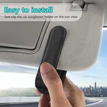 Magnetic Leather Sunglass Holder for Car Visor - Stylish & Practical