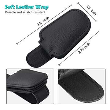 Magnetic Leather Sunglass Holder for Car Visor - Stylish & Practical
