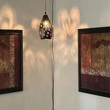 YLONG-ZS Farmhouse Hanging Lights Fixtures with 16.4 FT Plug in Cord Black and Gold Metal Pendant Light Cage in-Line On/Off Dimmer Switch Rustic Swag Ceiling Lamps for Living Room,Bedroom,Corner