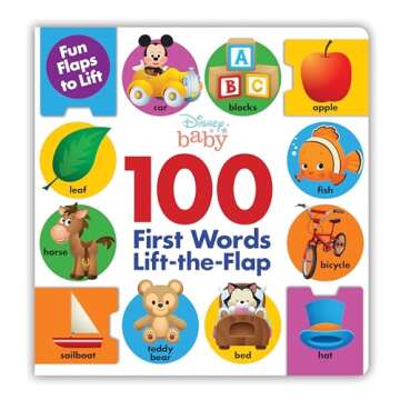 Disney Baby: 100 First Words Lift-the-Flap Book for Early Learning