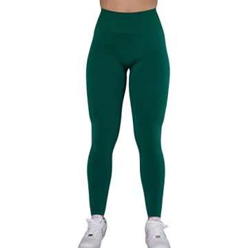AUROLA Intensify Workout Leggings for Women Seamless Scrunch Tights Tummy Control Gym Fitness Girl Sport Active Yoga Pants (M, Alpine Green)