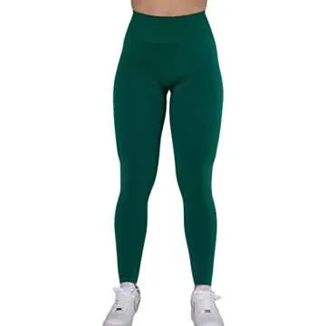 AUROLA Intensify Workout Leggings for Women Seamless Scrunch Tights Tummy Control Gym Fitness Girl Sport Active Yoga Pants (M, Alpine Green)