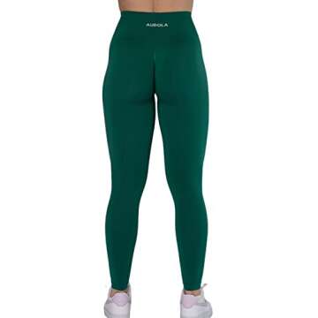 AUROLA Intensify Workout Leggings for Women Seamless Scrunch Tights Tummy Control Gym Fitness Girl Sport Active Yoga Pants (M, Alpine Green)