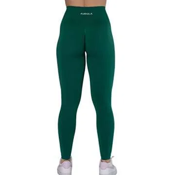 AUROLA Intensify Workout Leggings for Women Seamless Scrunch Tights Tummy Control Gym Fitness Girl Sport Active Yoga Pants (M, Alpine Green)