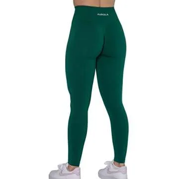 AUROLA Intensify Workout Leggings for Women Seamless Scrunch Tights Tummy Control Gym Fitness Girl Sport Active Yoga Pants (M, Alpine Green)