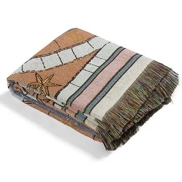 Cozy Shesyuki Boho Reversible Throw Blanket for Home Use