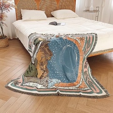 Cozy Shesyuki Boho Reversible Throw Blanket for Home Use