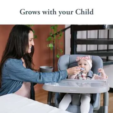 Inglesina My time Highchair, Sugar - Adjustable High Chair for Babies & Toddlers, 4 Height & 3 Recline Settings, Collapsible, Tool-Free Assembly, BPA Free, Removable Tray for Easy Cleaning