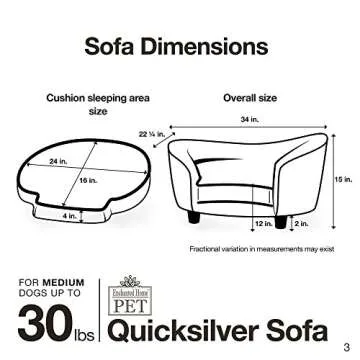 Quicksilver Pet Sofa: Comfort for Pets Up to 30 lbs
