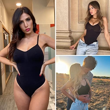 SHAPERX Women's Low Back Tummy Control Bodysuit