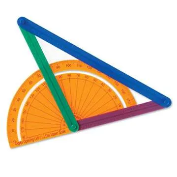 hand2mind AngLegs Geometry Set with 2 Protractors, Explore Angles, Shapes, and Geometry, Triangle Geometry, Math Manipulatives, Shape Geometry, Geometry Resource, Montessori Math (Sets of 72)