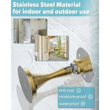 Gold Magnetic Door Stoppers - 2 Pack Heavy Duty