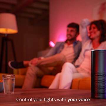 Philips Hue White and Color Ambiance A19 60W Equivalent LED Smart Bulb Starter Kit (3 A19 Bulbs and ...