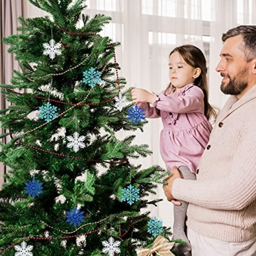 Vibrant Glitter Snowflake Christmas Decorations in 3 Colors