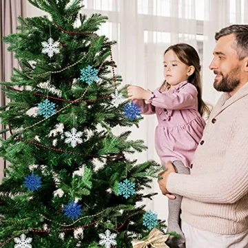 Vibrant Glitter Snowflake Christmas Decorations in 3 Colors