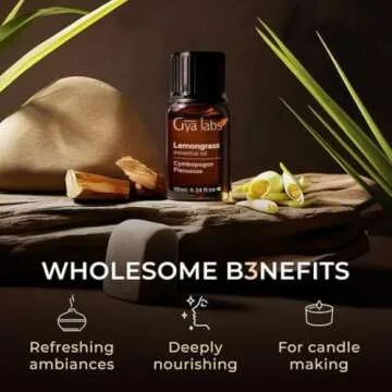 Gya Labs 100% Pure Lemongrass Essential Oil - Refreshing Scent