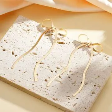 Elegant ASCONA Gold Silver Bow Earrings for Women