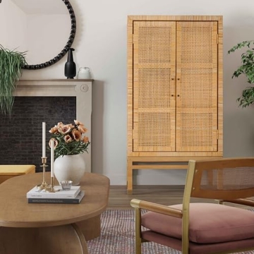 Stunning Tov Amara Natural Rattan Wall Cabinet