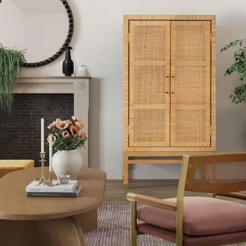 Stunning Tov Amara Natural Rattan Wall Cabinet