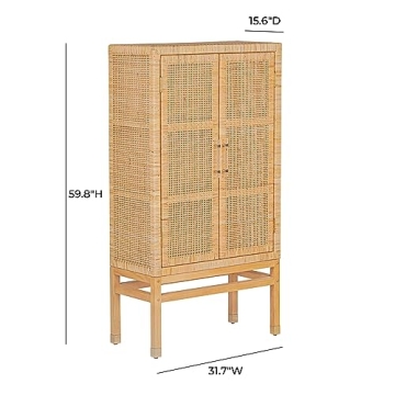 Stunning Tov Amara Natural Rattan Wall Cabinet