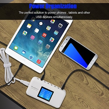 60W 8-Port Charging Station with LCD Display for Smart Devices