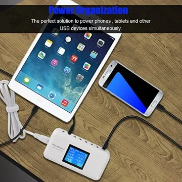 60W 8-Port Charging Station with LCD Display for Smart Devices