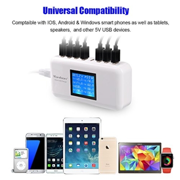 60W 8-Port Charging Station with LCD Display for Smart Devices