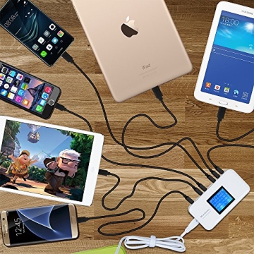 60W 8-Port Charging Station with LCD Display for Smart Devices