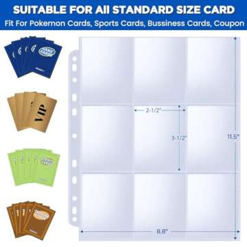 Fabmaker 36 Pack Trading Card Sleeves - Holds 648 Cards, Premium Quality for Binders