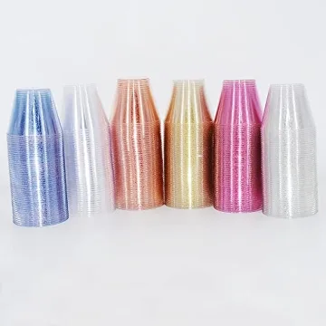 Homy Feel Pink Glitter Cups - 100 Durable Party Cups