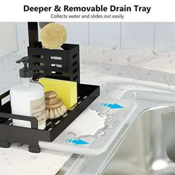 UPGRADED Sink Caddy - Kitchen Sponge Holder and More