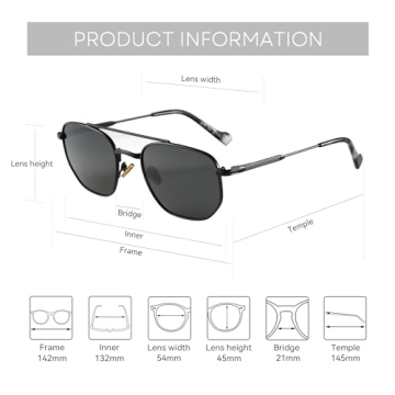 ZENOTTIC Retro Hexagon Aviator Polarized Sunglasses for All