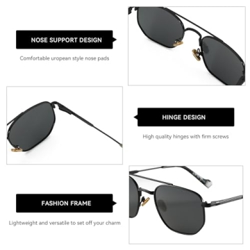 ZENOTTIC Retro Hexagon Aviator Polarized Sunglasses for All
