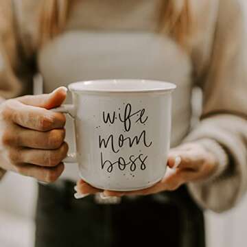 Sweet Water Decor Coffee Mugs for Mom | Cute 16oz Ceramic Campfire Style Coffee Cup Microwave & Dish...