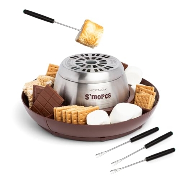 Electric S'mores Maker with Lazy Susan & Roasting Sticks