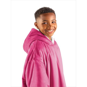 Bare Home Sherpa Fleece Kids Hoodie - Cozy Wearable Blanket