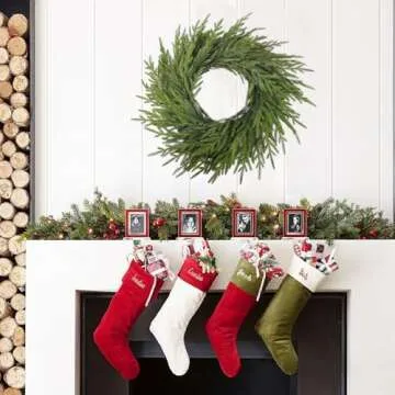 Lifelike 24 Inch Norfolk Pine Wreath for Christmas Decor