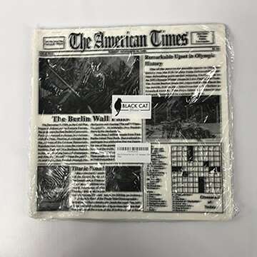 Black Cat Avenue Wax Coated Deli Sandwich Wrap Paper Food Basket Liners, 12"x12", Newspaper, 100-Pack